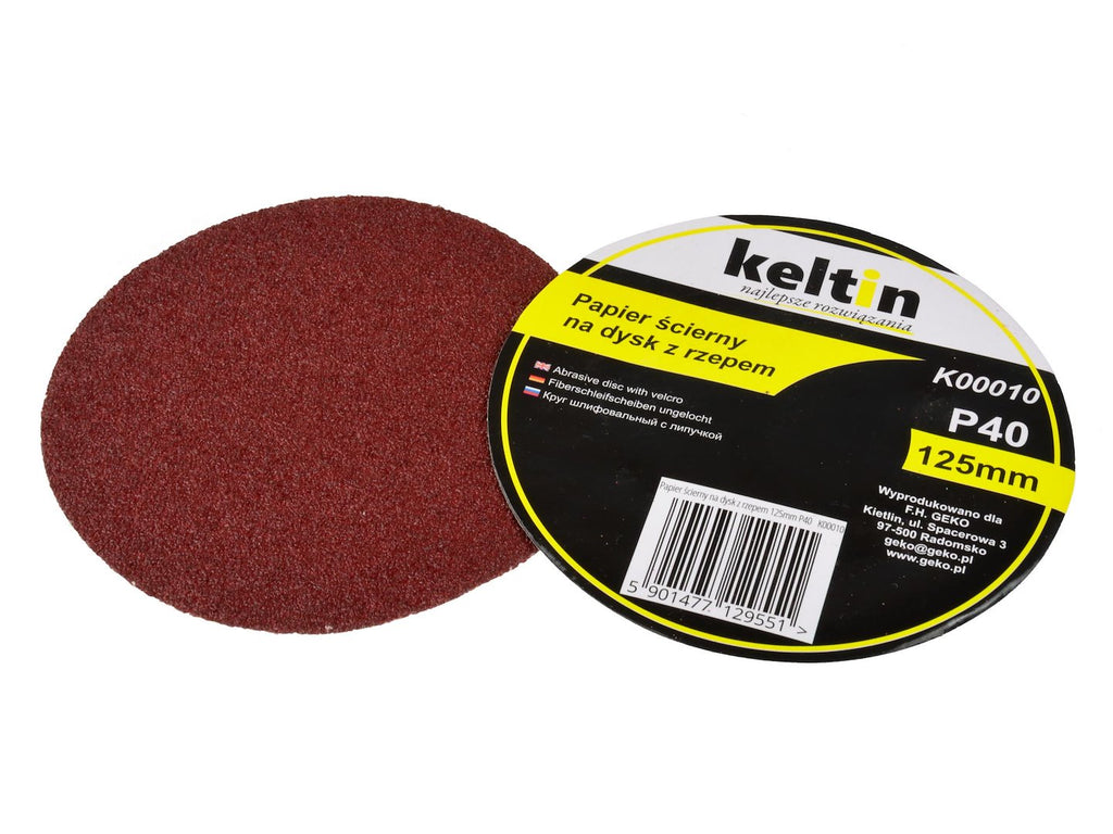 Aluminium oxide Velcro disc, 125 mm, P40