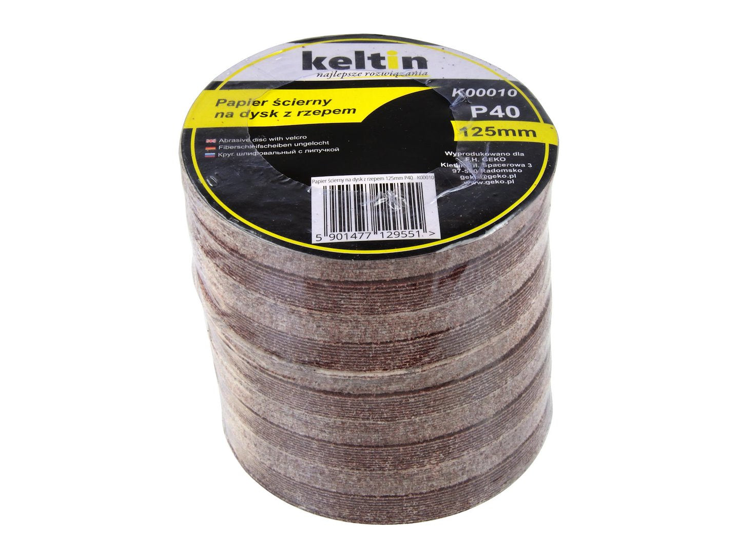 Aluminium oxide Velcro disc, 125 mm, P40