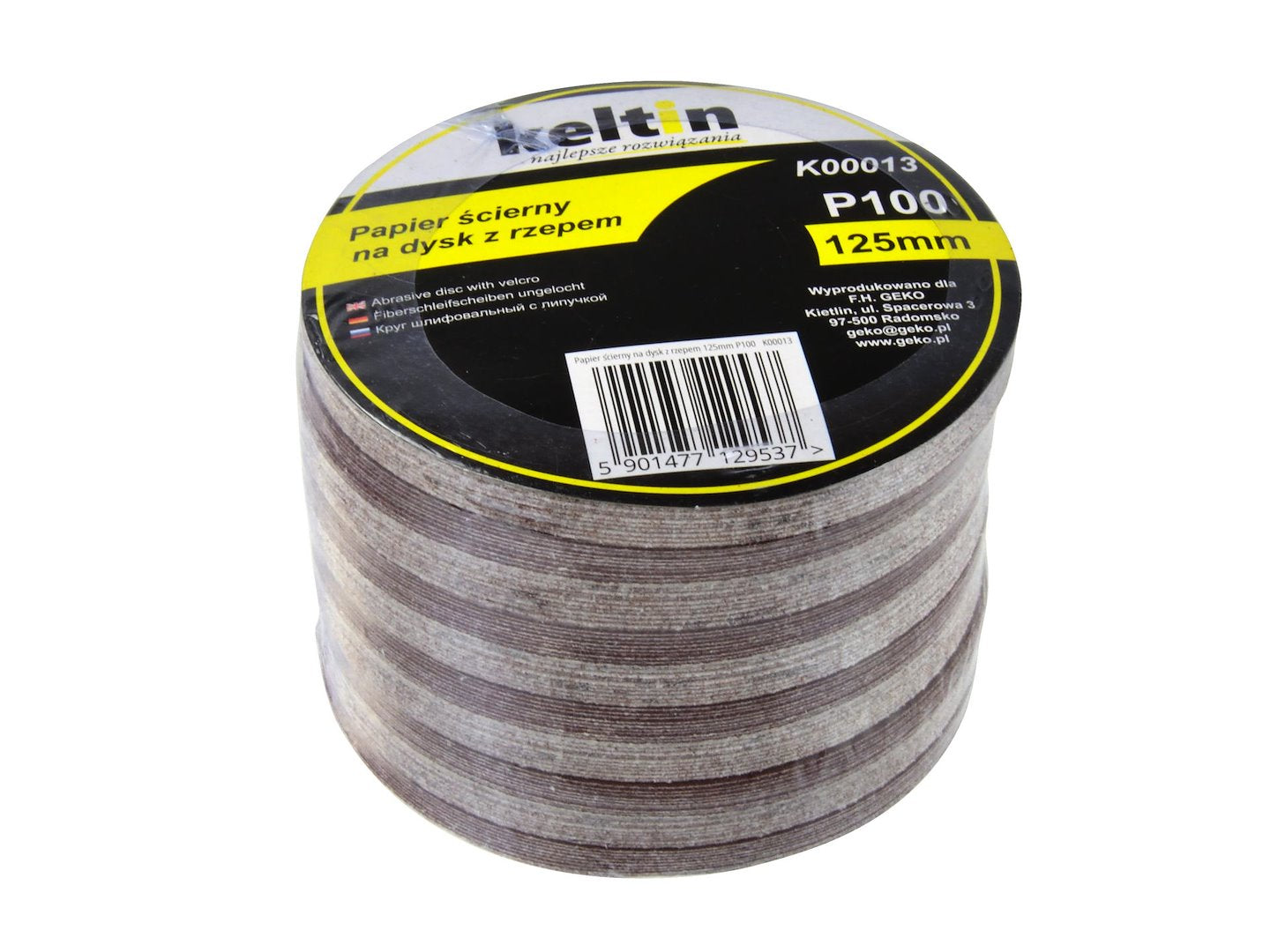 Aluminium oxide Velcro disc, 125 mm, P100