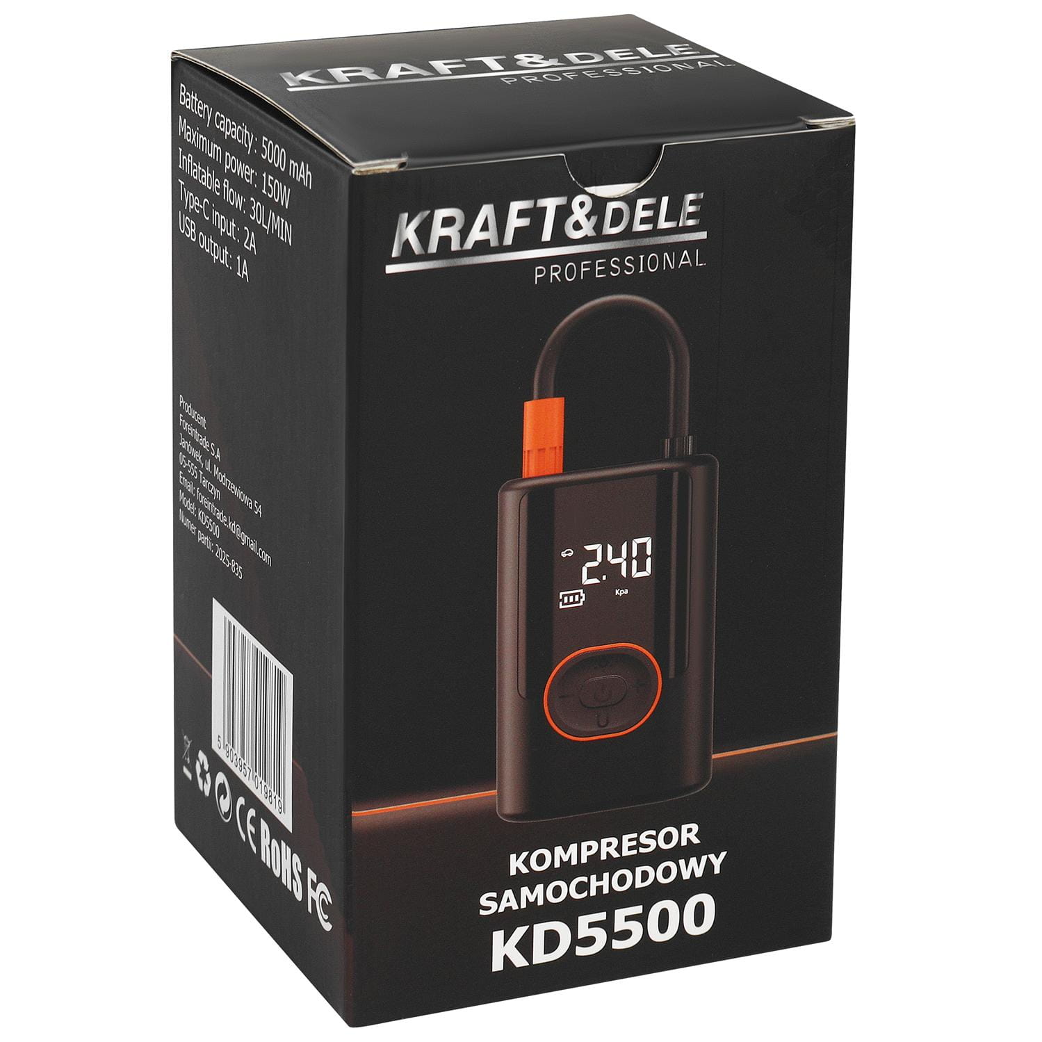 CORDLESS COMPRESSOR 5000mAh KD5500