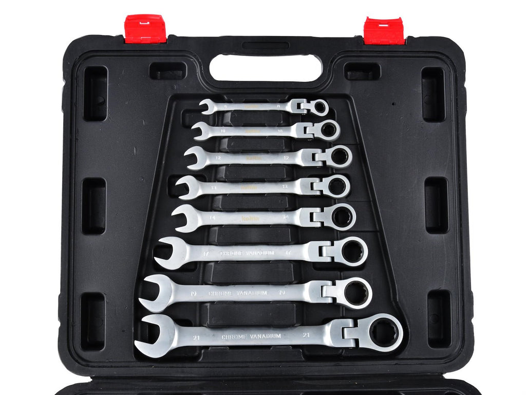 Reversible Ratcheting Wrench Set, 8–32 mm, 13 pcs