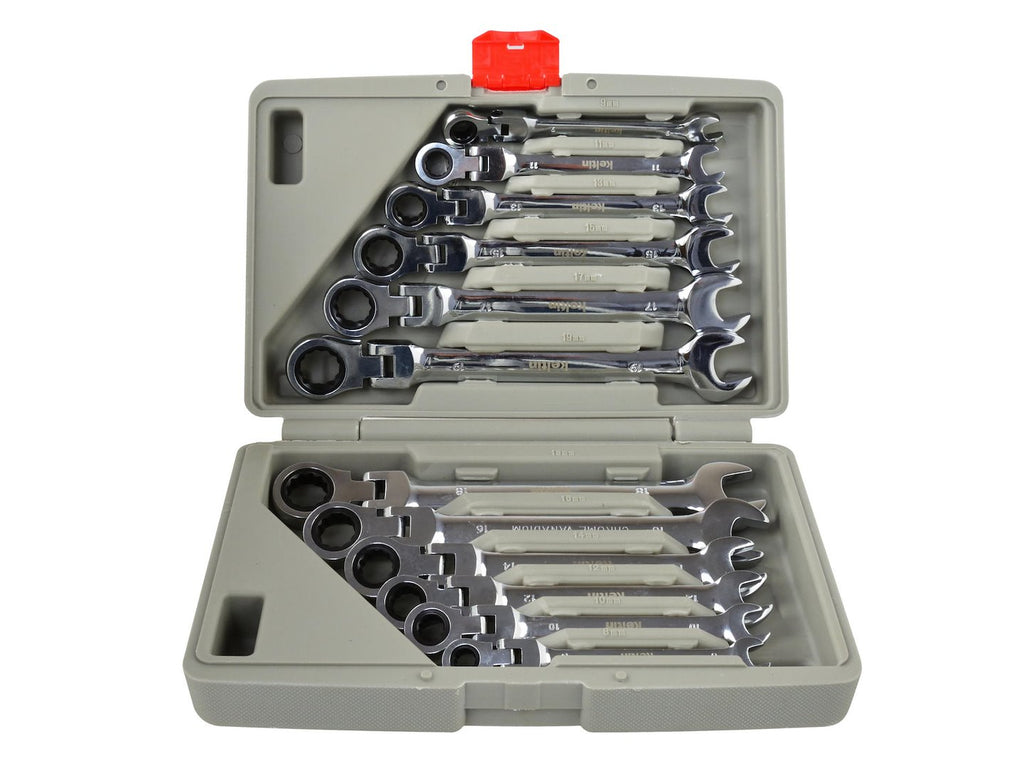 Reversible Ratcheting Wrench Set, 8-19 mm, 12 pcs