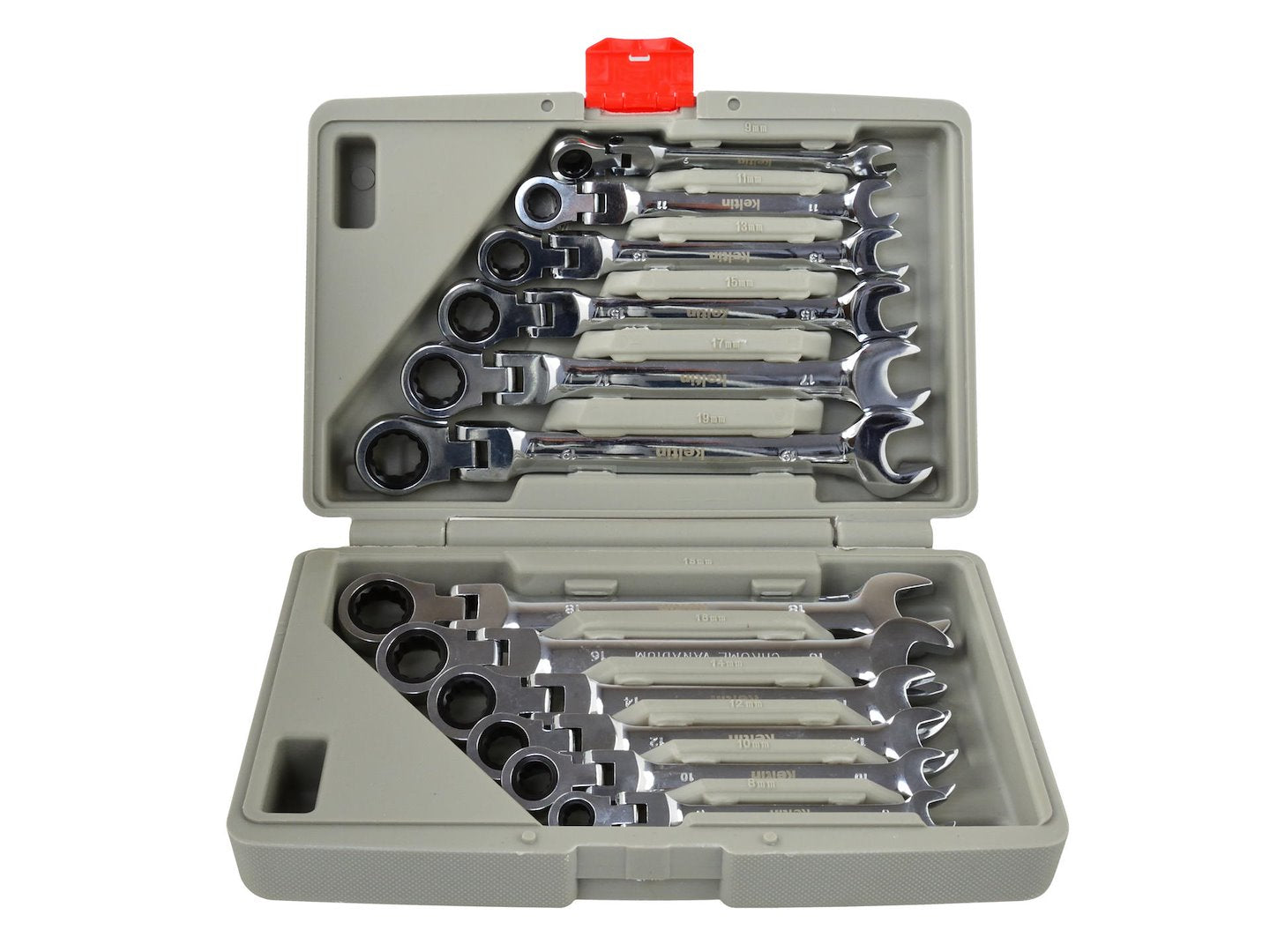 Reversible Ratcheting Wrench Set, 8-19 mm, 12 pcs