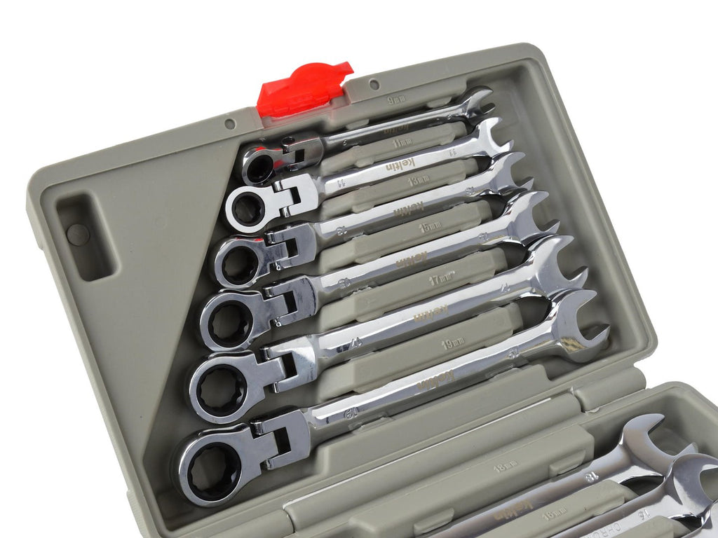 Reversible Ratcheting Wrench Set, 8-19 mm, 12 pcs