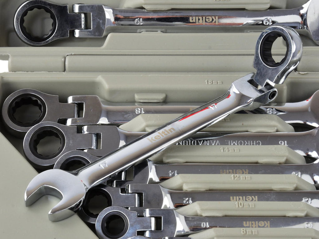 Reversible Ratcheting Wrench Set, 8-19 mm, 12 pcs