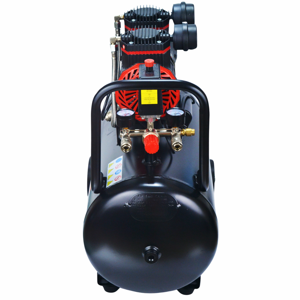 Oil-Free Two-Piston Air Compressor 50L Black