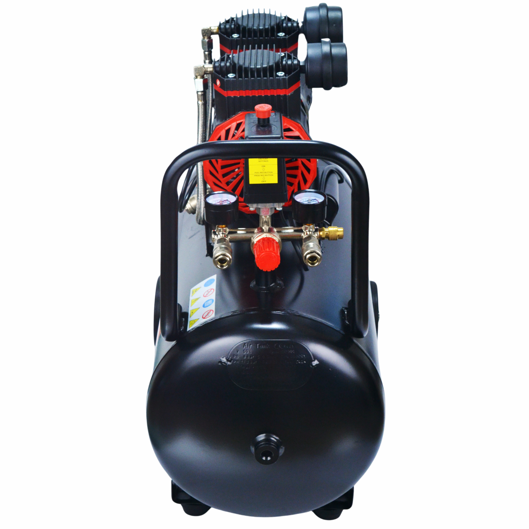 Oil-Free Two-Piston Air Compressor 50L Black