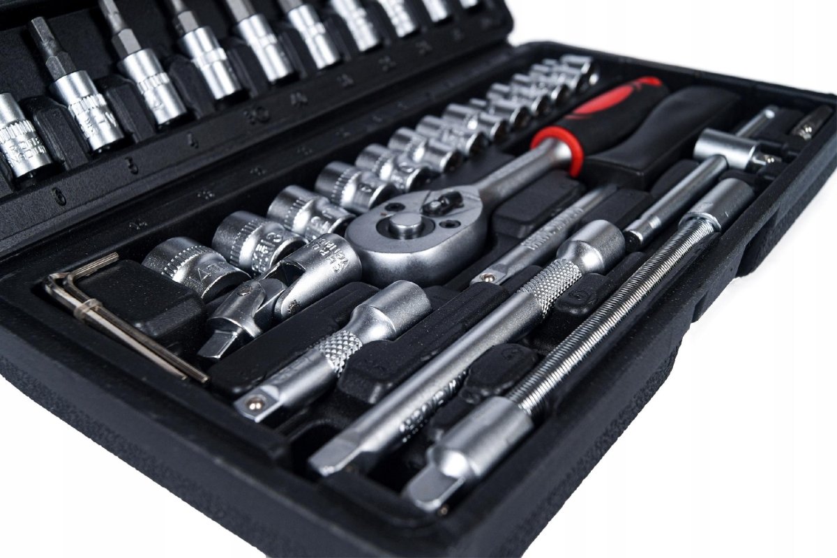 46-osaline 1/4" padruni- ja otsikute komplekt – Torx, PH, HEX, SL – 10101