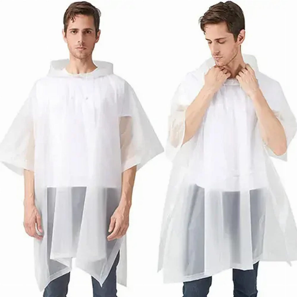 Universal Size Waterproof Rain Poncho with Hood Fish Pattern