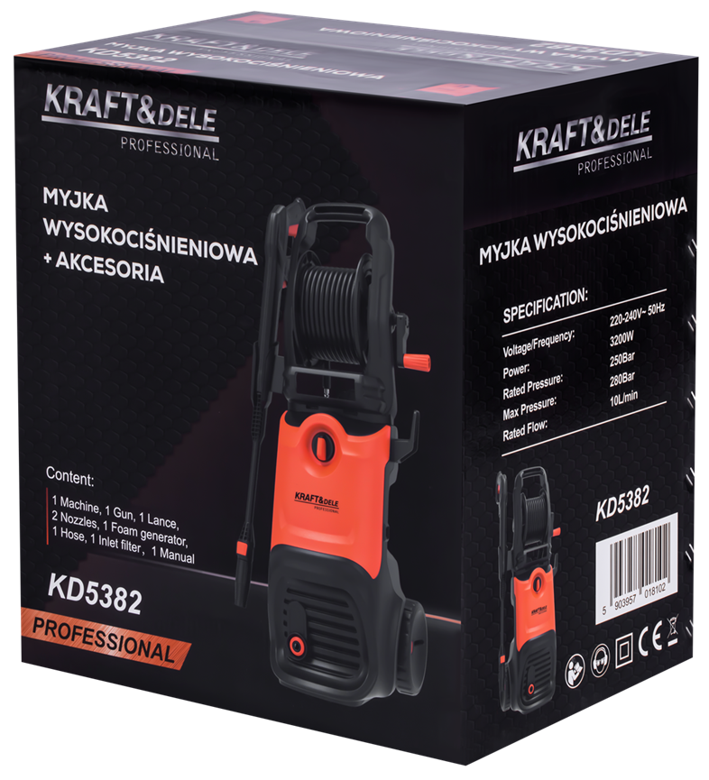 KRAFT&DELE kõrgsurvepesur 3200 W 280 bar KD5382 (C13)