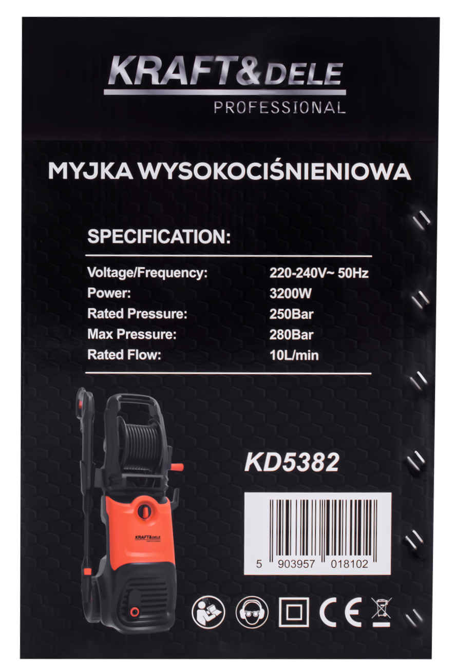 KRAFT&DELE kõrgsurvepesur 3200 W 280 bar KD5382 (C13)