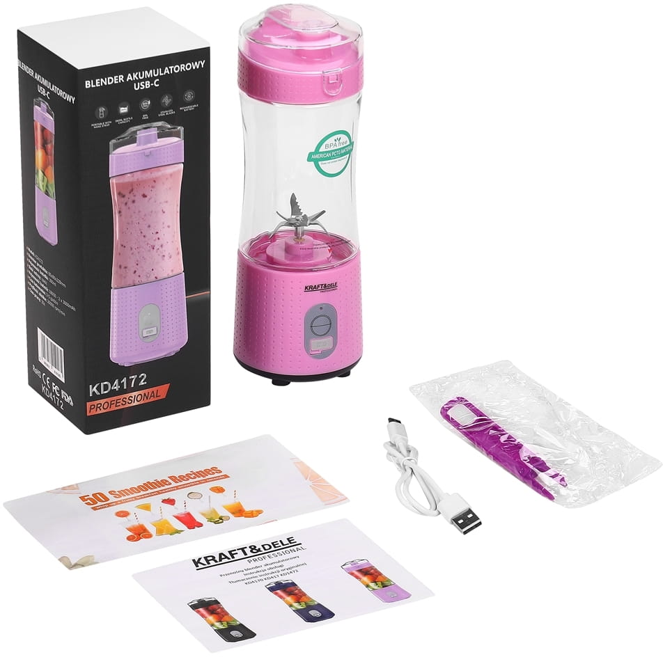 USB-C juhtmevaba blender 380ml / 2x3000mAh KD4172