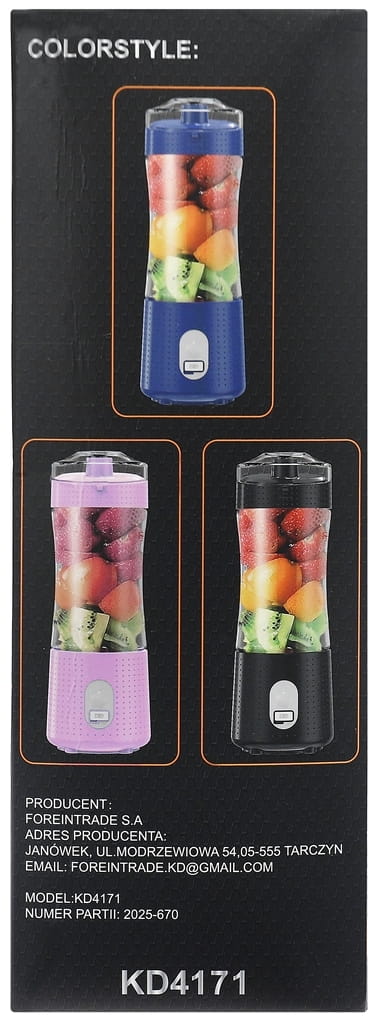 Cordless USB-C Blender 380ml / 2x3000mAh KD4171