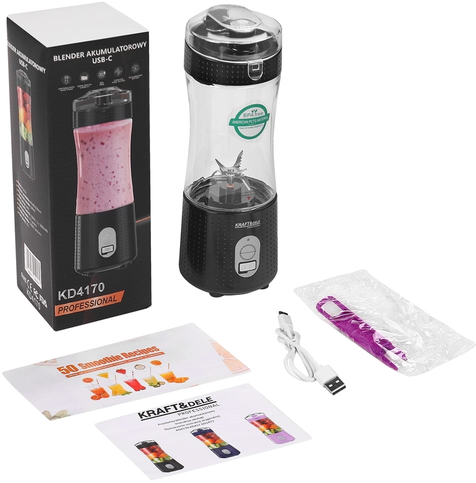 USB-C Cordless Blender 380ml / 2x3000mAh KD4170