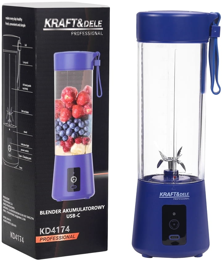 USB-C Cordless Blender 400ml / 2x3000mAh KD4174