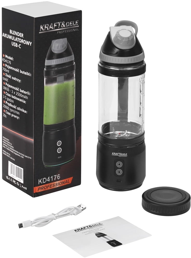 USB-C juhtmevaba blender 700ml 2x2500mAh KD4176
