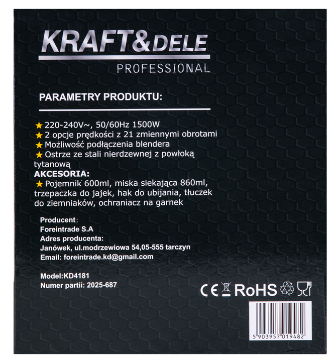 Blender 1500W + accessories KD4181