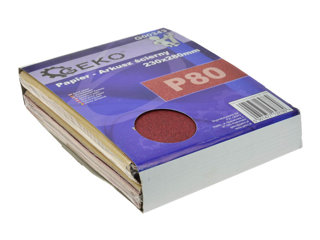 Sandpaper aluminium oxide 230 x 280 mm P80