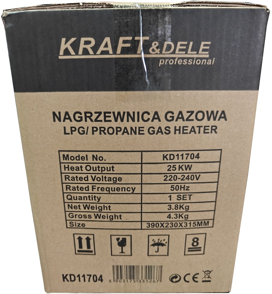 KRAFT&DELE gaasisoojendi 25 kW KD11704