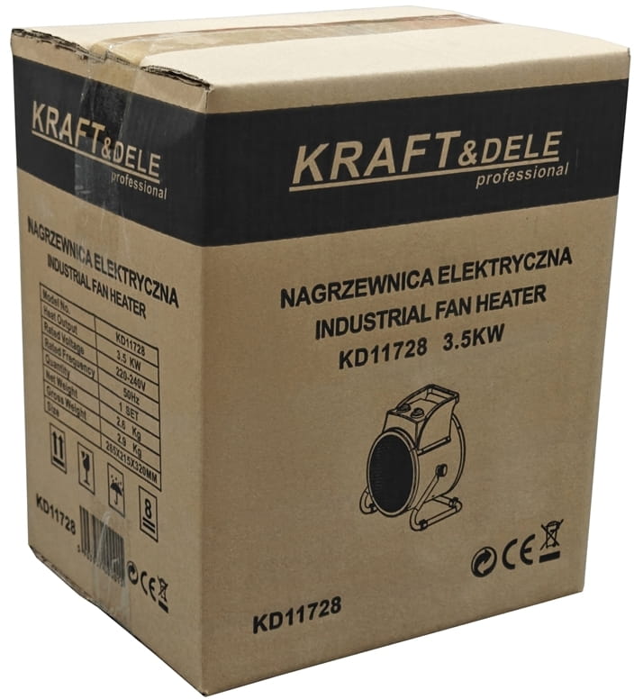 Electric fan heater 3.5kW 230V KD11728
