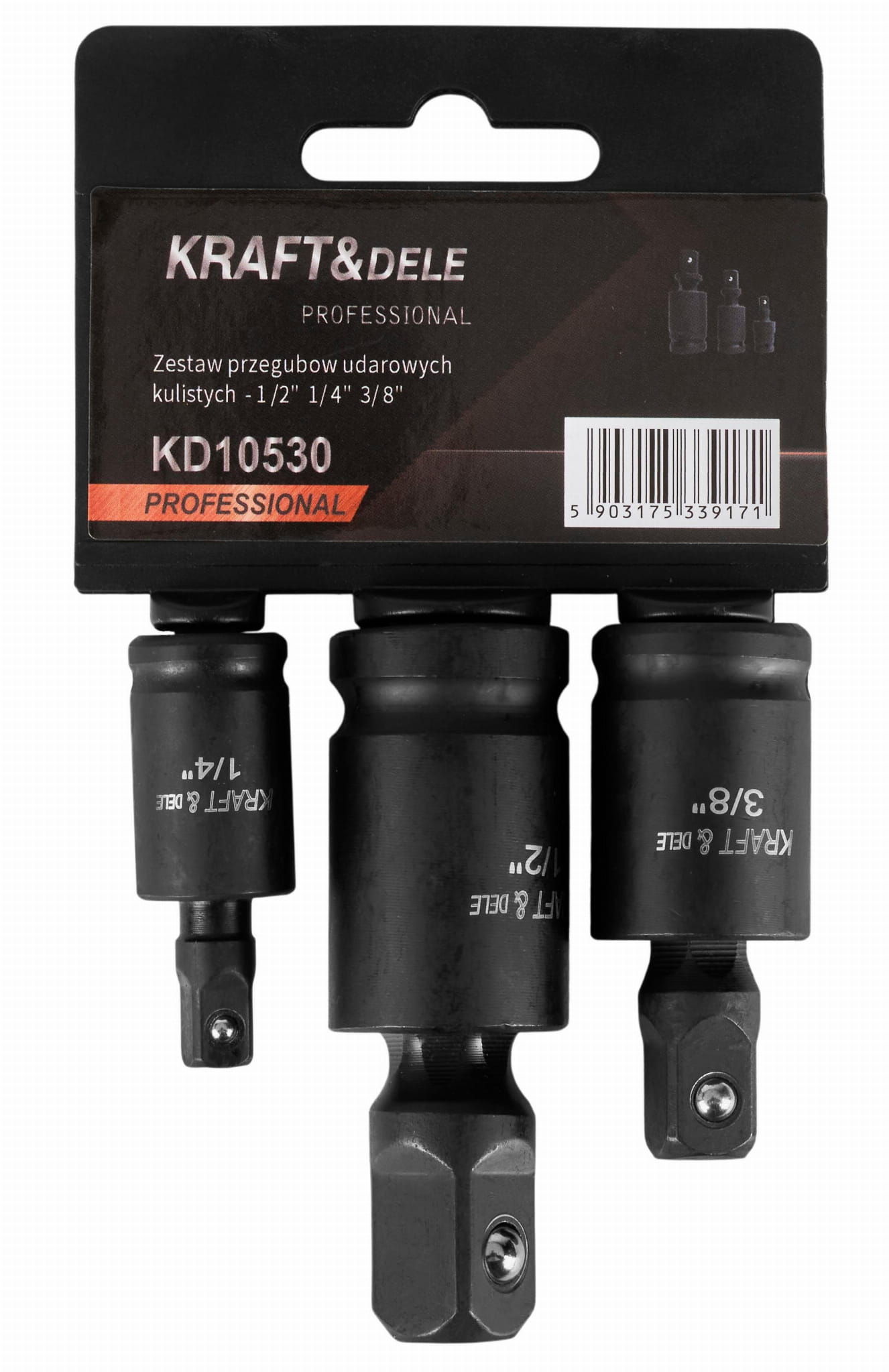 Impact universal joints set 1/2" 1/4" 3/8" KD10530
