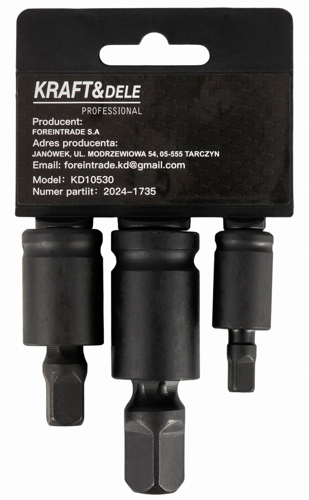 Impact universal joints set 1/2" 1/4" 3/8" KD10530
