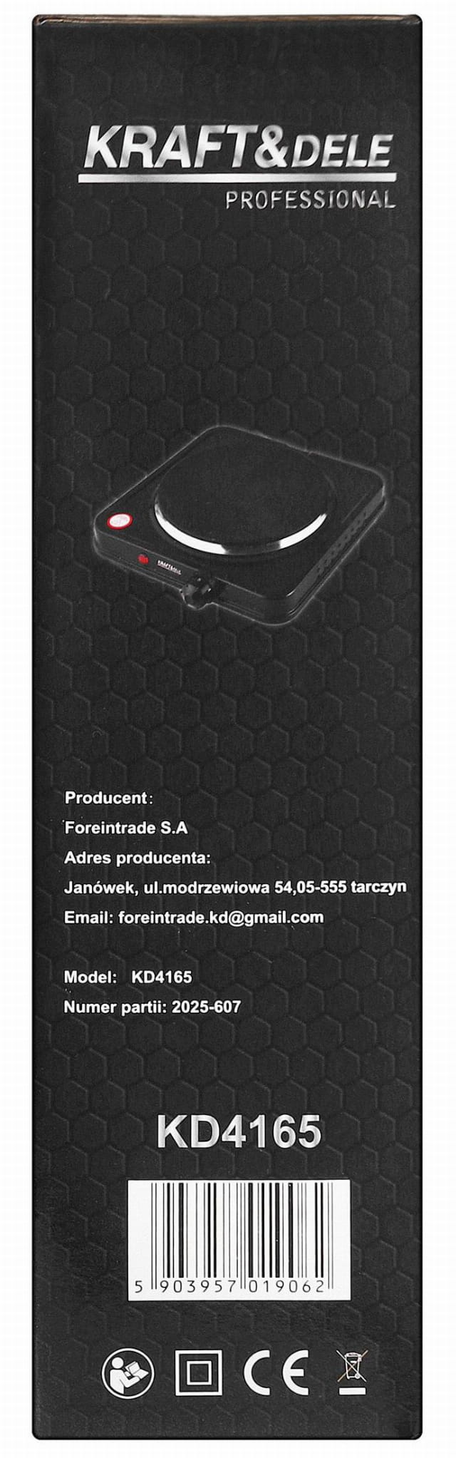 Electric stove 2000W 185mm KD4165