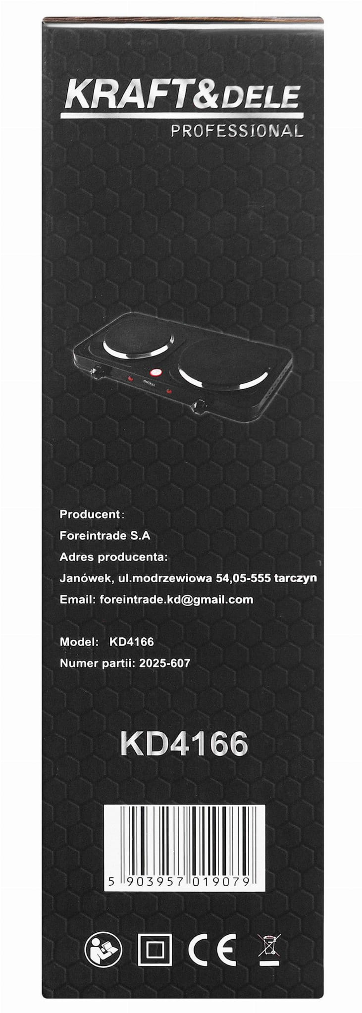 Electric stove 2600W 155+185mm KD4166