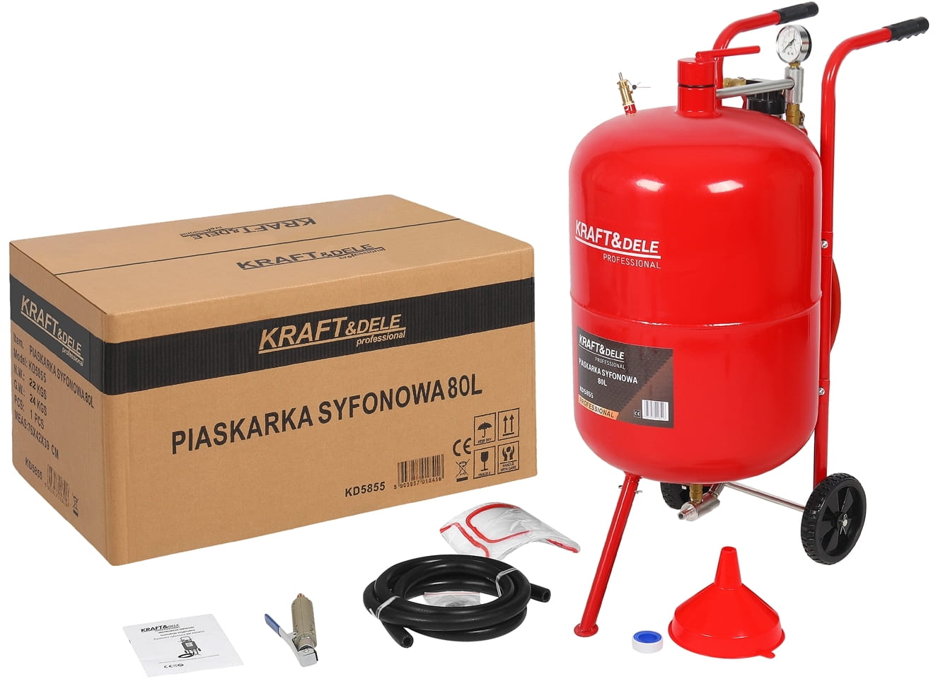 KRAFT&DELE sifoonliivaprits 80 l koos tarvikutega KD5855