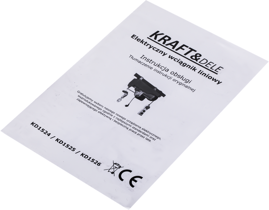 KRAFT&DELE elektriline tross-tõstuk 250/500 kg KD1525