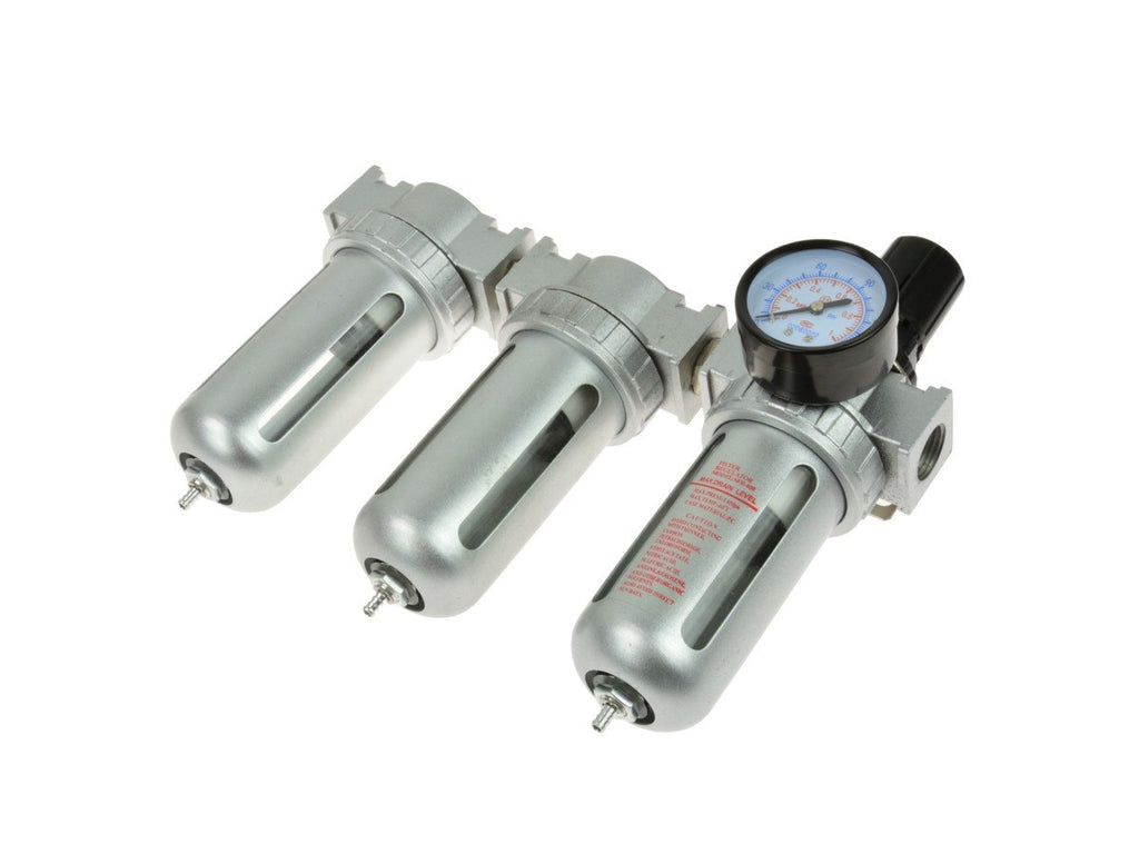 3-Stage Air Filter/Regulator/Dryer, 1/2" NPT, with Gauge