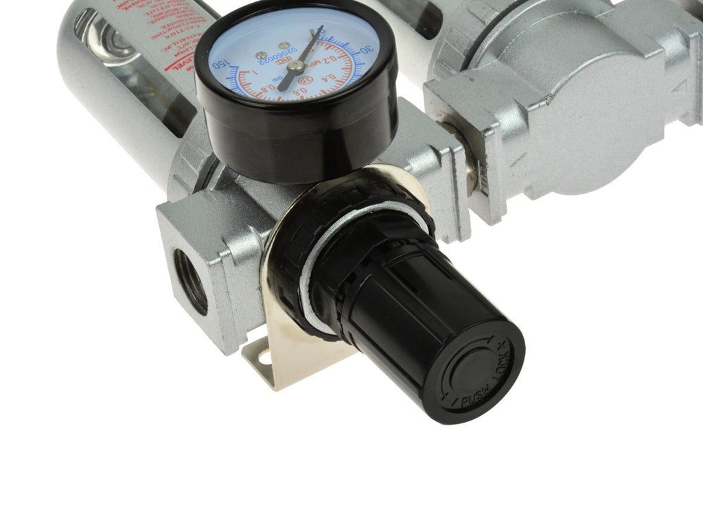 3-Stage Air Filter/Regulator/Dryer, 1/2" NPT, with Gauge