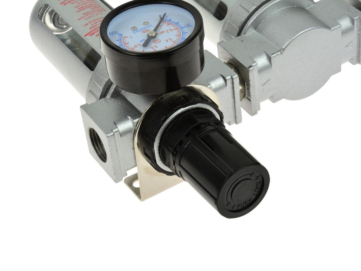 3-Stage Air Filter/Regulator/Dryer, 1/2" NPT, with Gauge