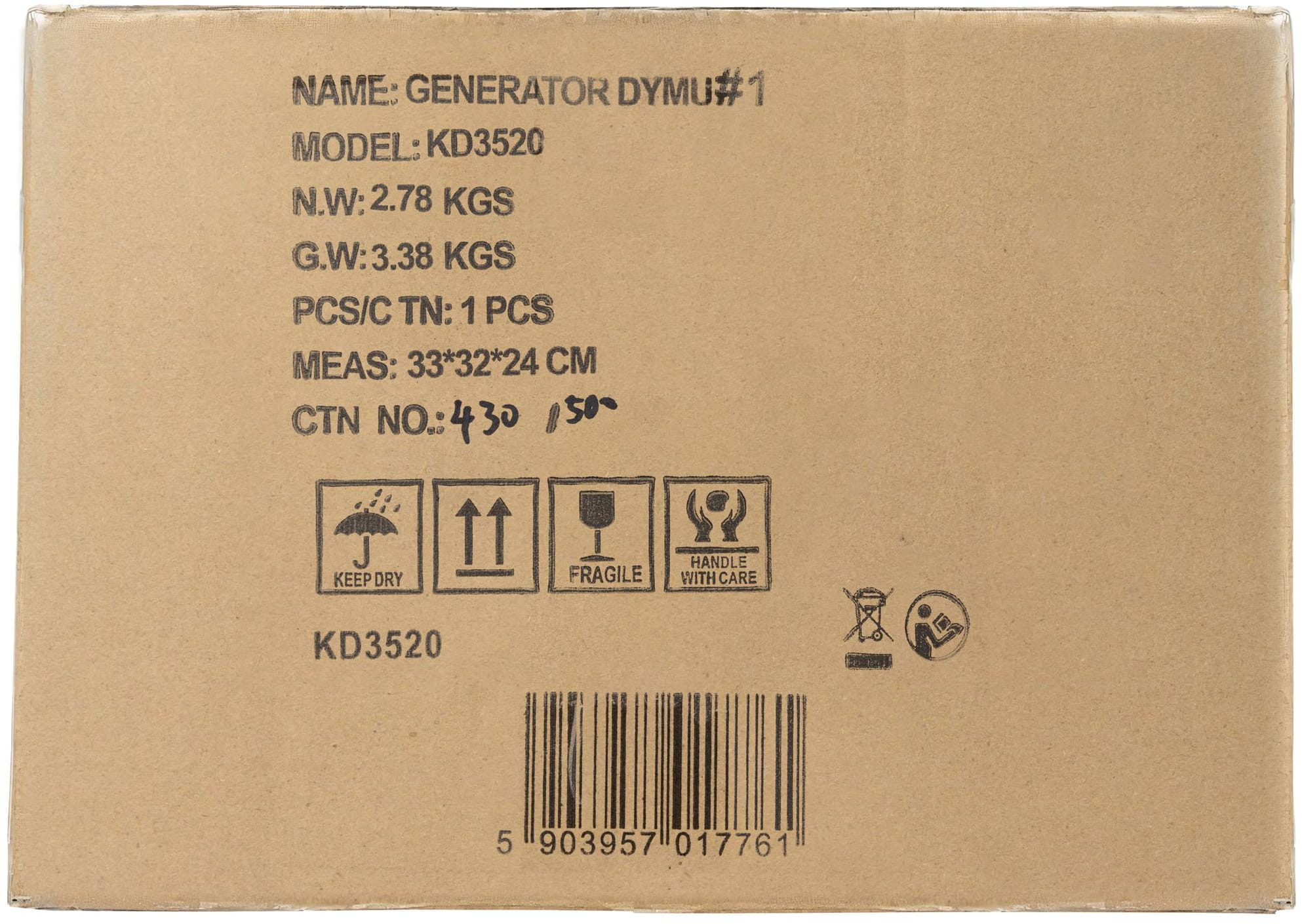 Smoke generator for leak testing systems 12V 9l/min 30ml KD3520