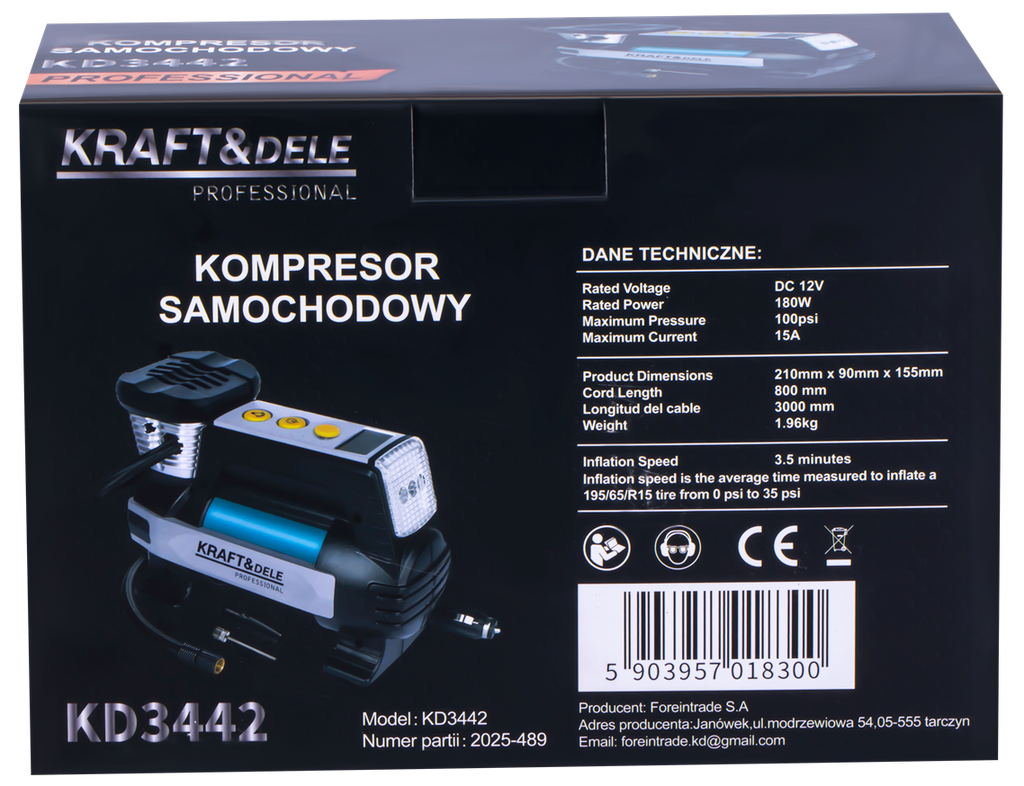 12V CAR COMPRESSOR KD3442