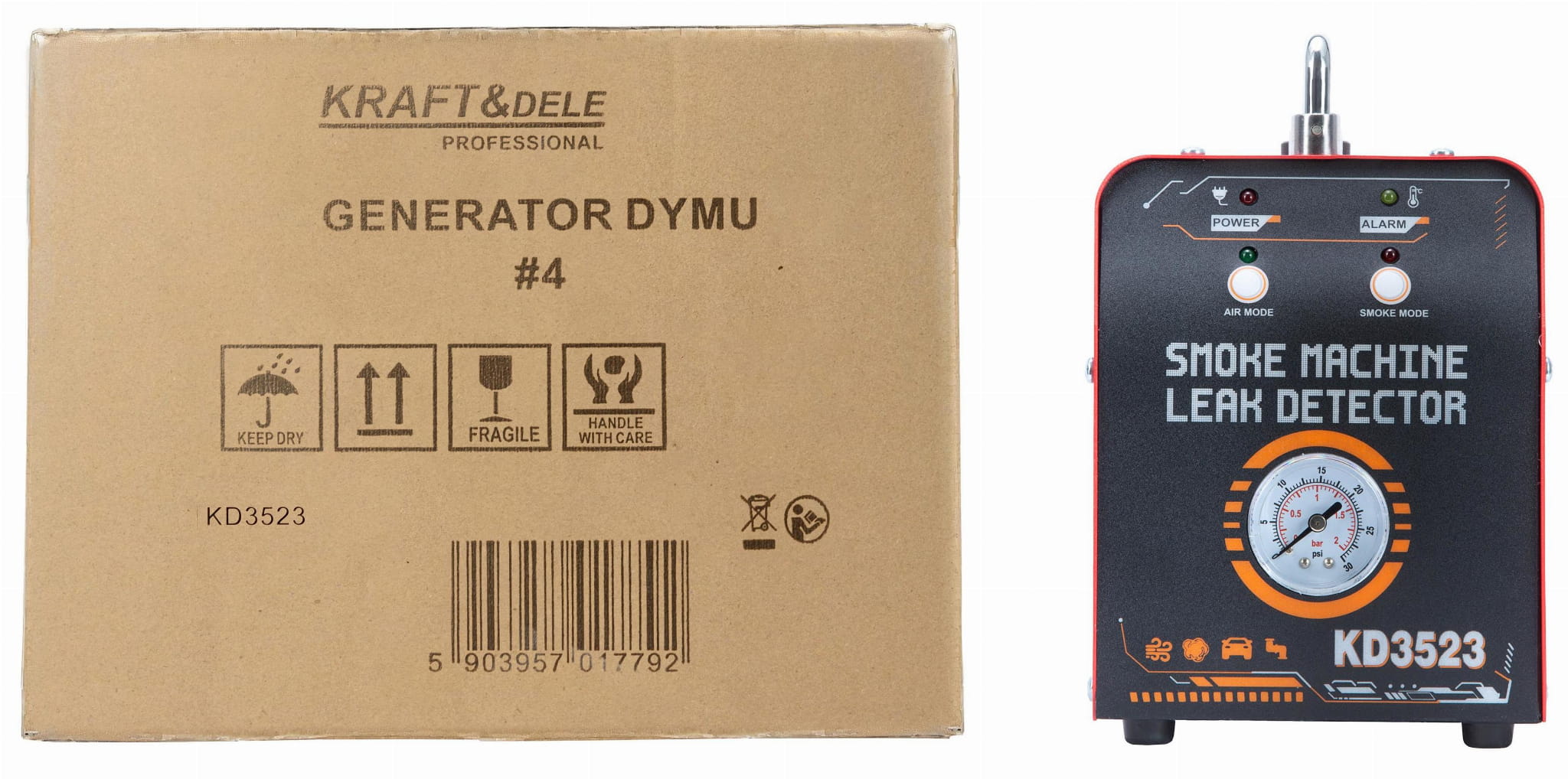 Suitsugeneraator lekete testimiseks süsteemidele 12V 20l/min 30ml KD3523