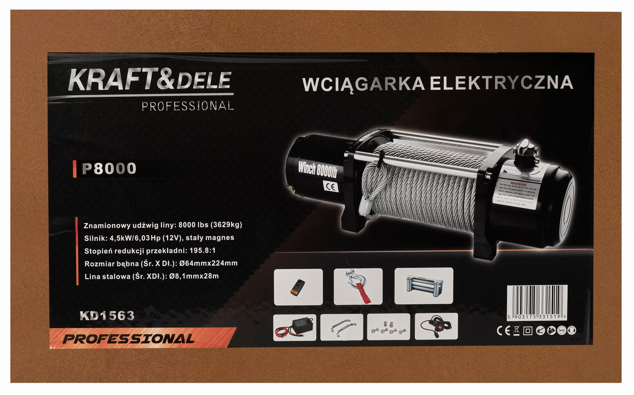 Winch - Electric Winch KD1563 8000LBS 12V