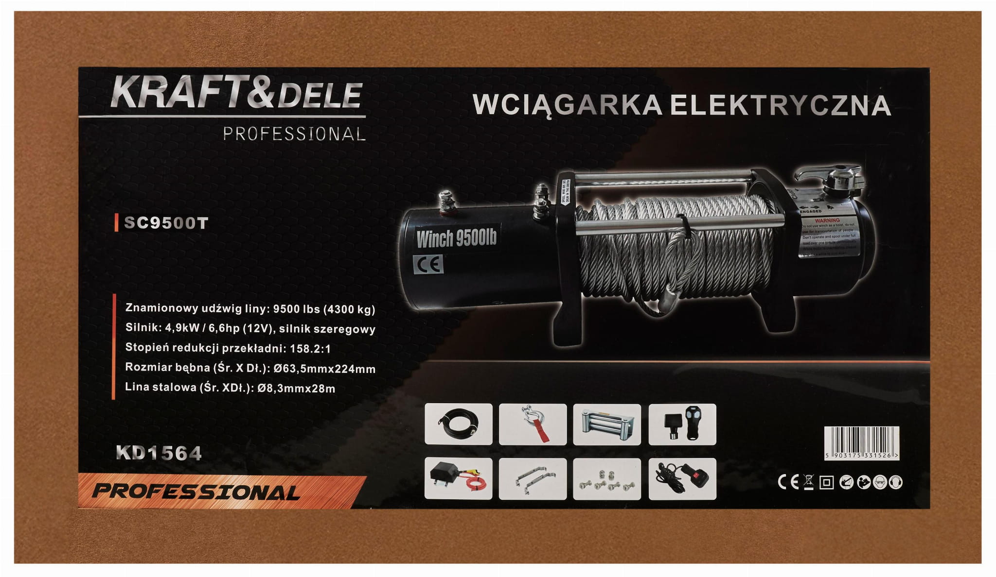 Vints - Elektriline vints KD1564 9500LBS 12V (D40)