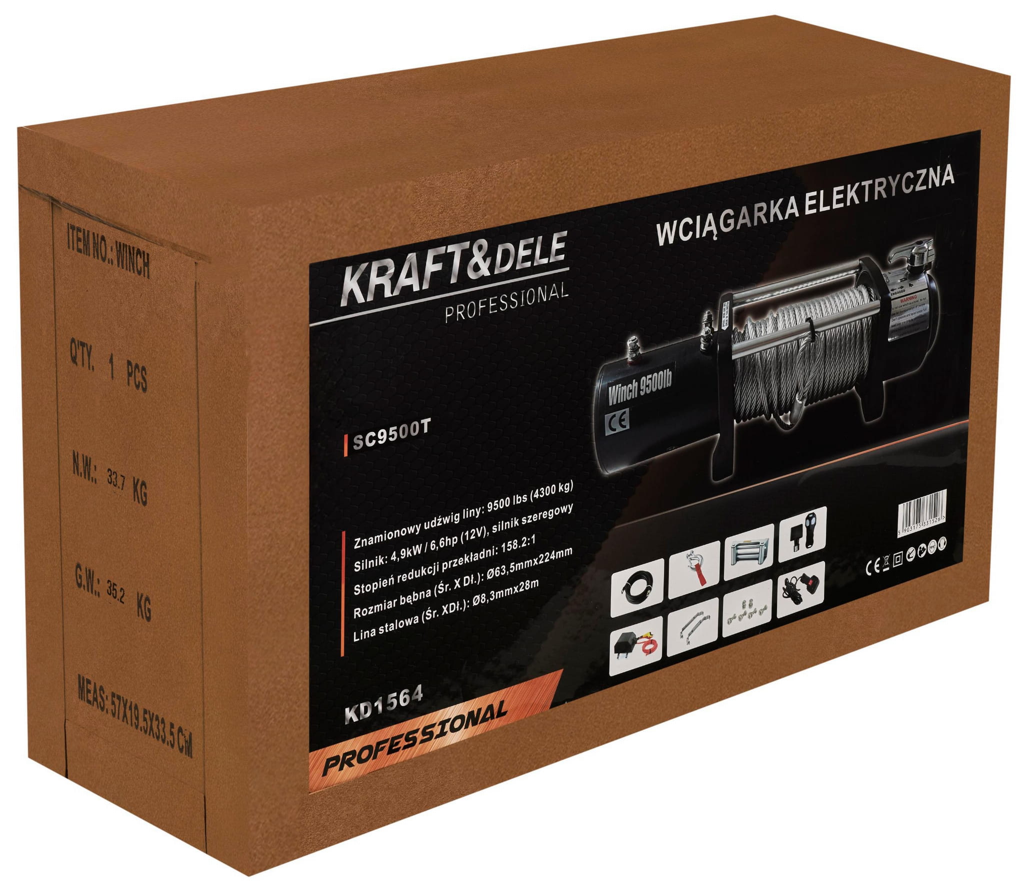 Vints - Elektriline vints KD1564 9500LBS 12V (D40)