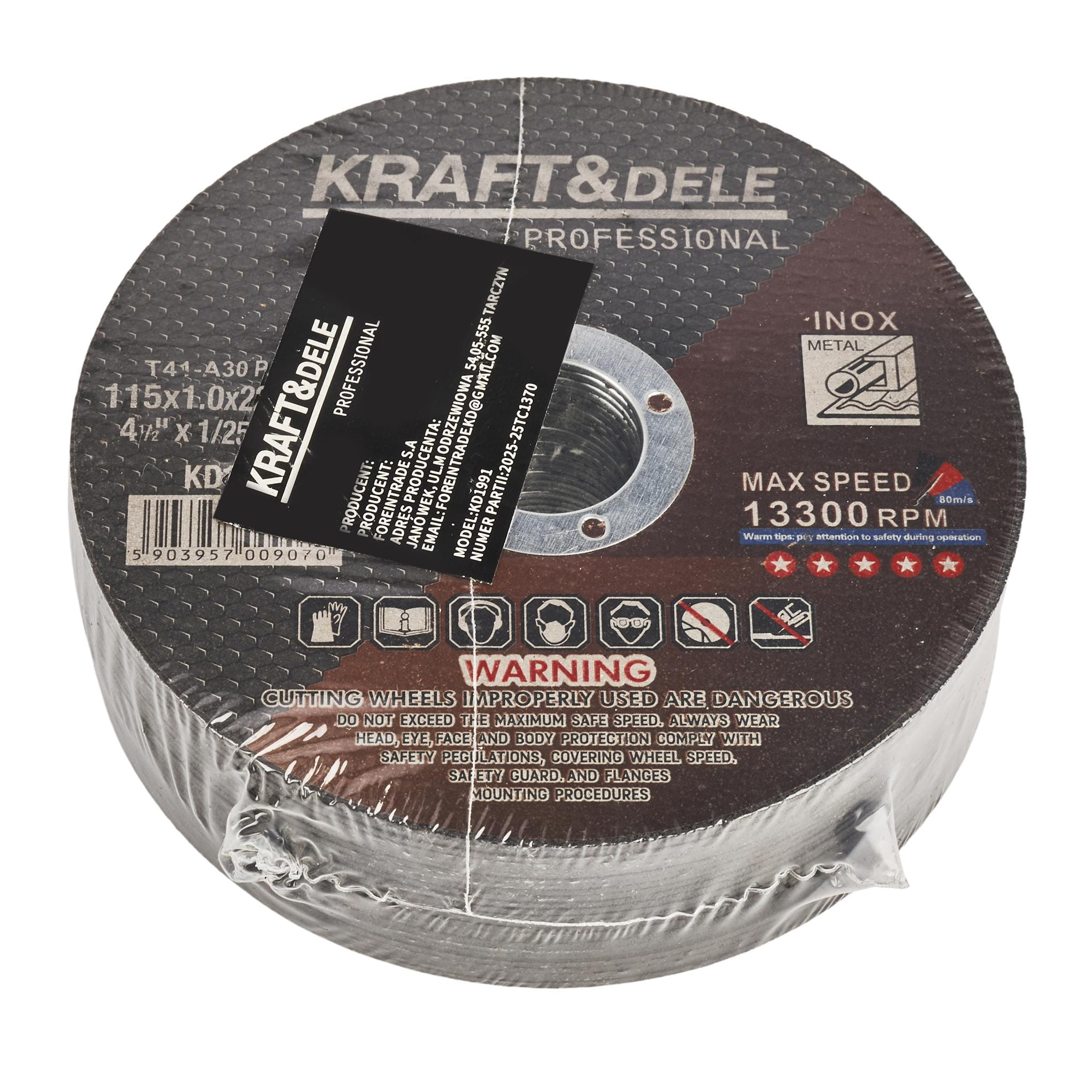 Metal cutting disc 115x1.0x22.23 mm KD1990 (VD9)