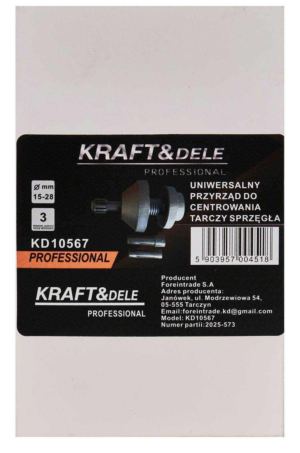 Universal tool for centering the clutch disc KD10567 (VB10)