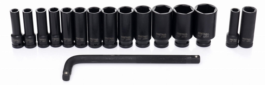 IMPACT SOCKETS 1/2" 10-32 mm 16pcs. KD11755 (C2)
