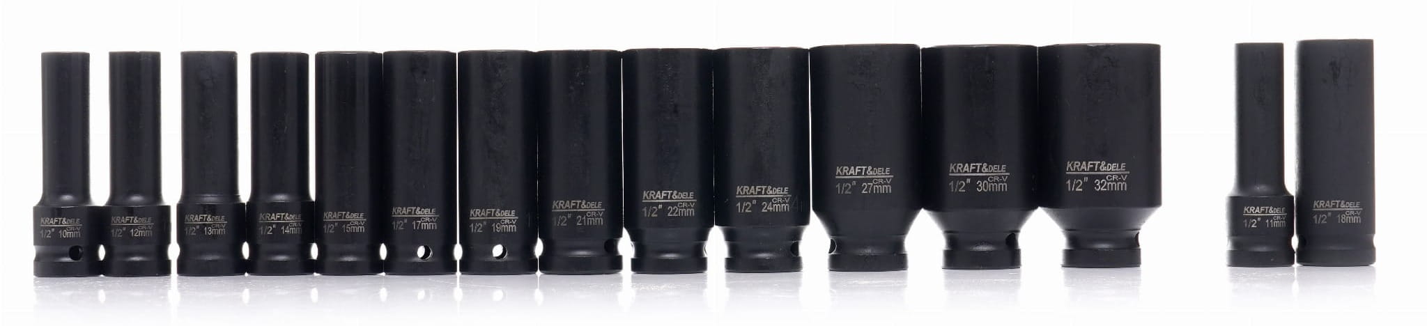IMPACT SOCKETS 1/2" 10-32 mm 16pcs. KD11755 (C2)