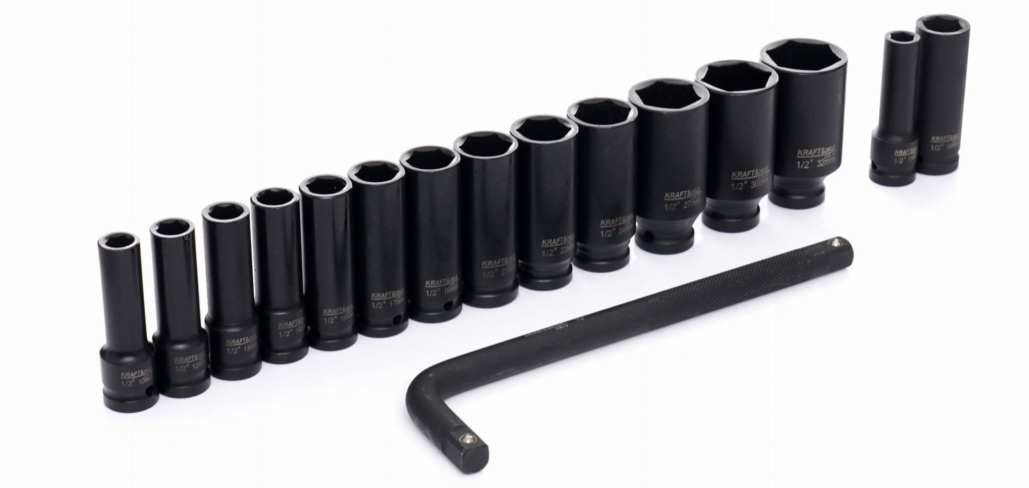 IMPACT SOCKETS 1/2" 10-32 mm 16pcs. KD11755 (C2)