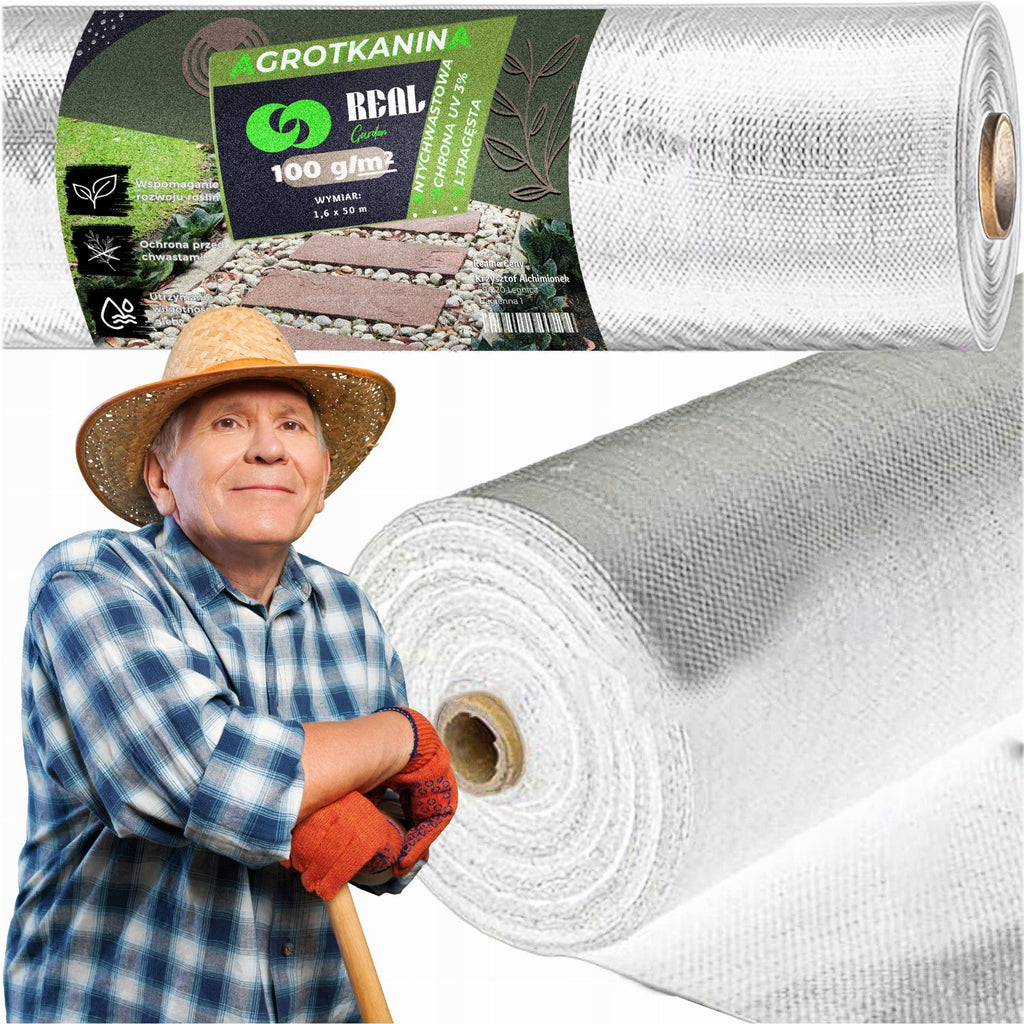 Weed Control Fabric 100g 1.6x50m White UV