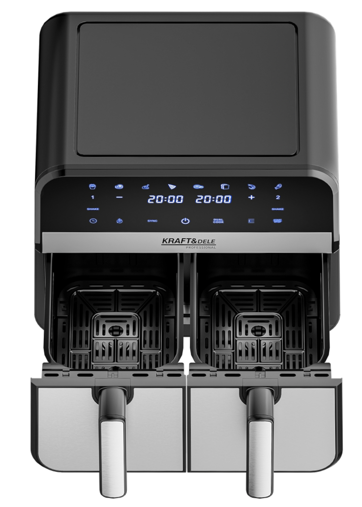 OIL-FREE AIR FRYER AIRFRYER 9L 2500W TWO CHAMBERS +LCD KD4180