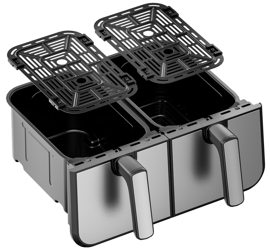 OIL-FREE AIR FRYER AIRFRYER 9L 2500W TWO CHAMBERS +LCD KD4180