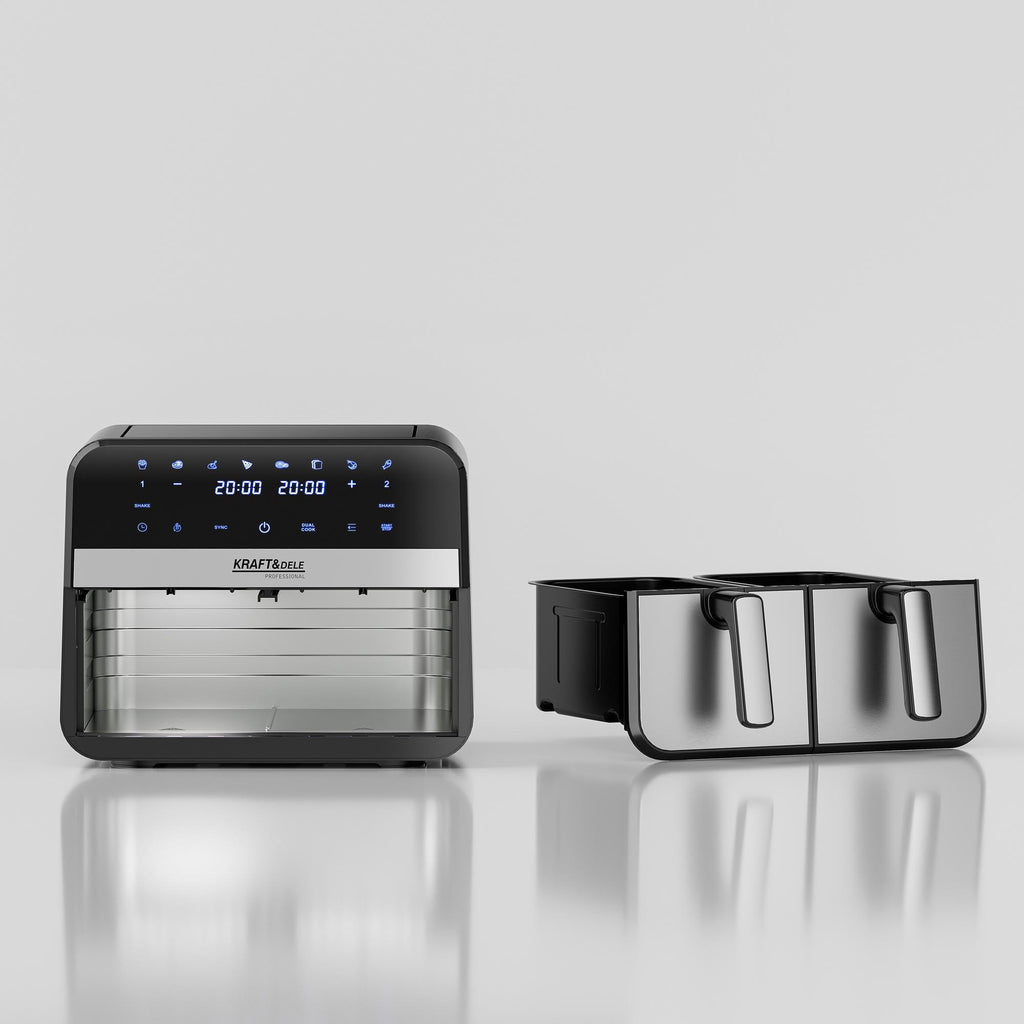 OIL-FREE AIR FRYER AIRFRYER 9L 2500W TWO CHAMBERS +LCD KD4180