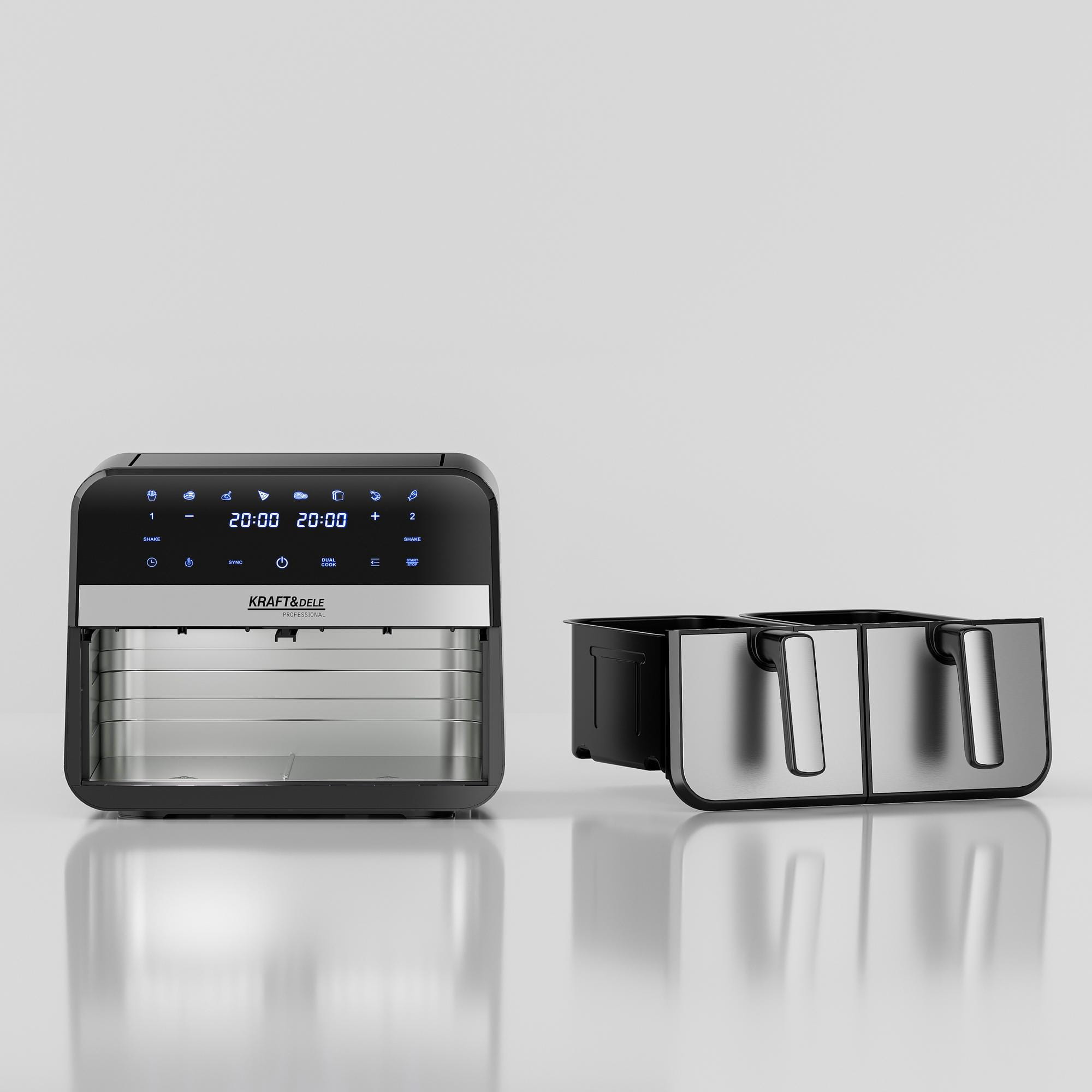 OIL-FREE AIR FRYER AIRFRYER 9L 2500W TWO CHAMBERS +LCD KD4180