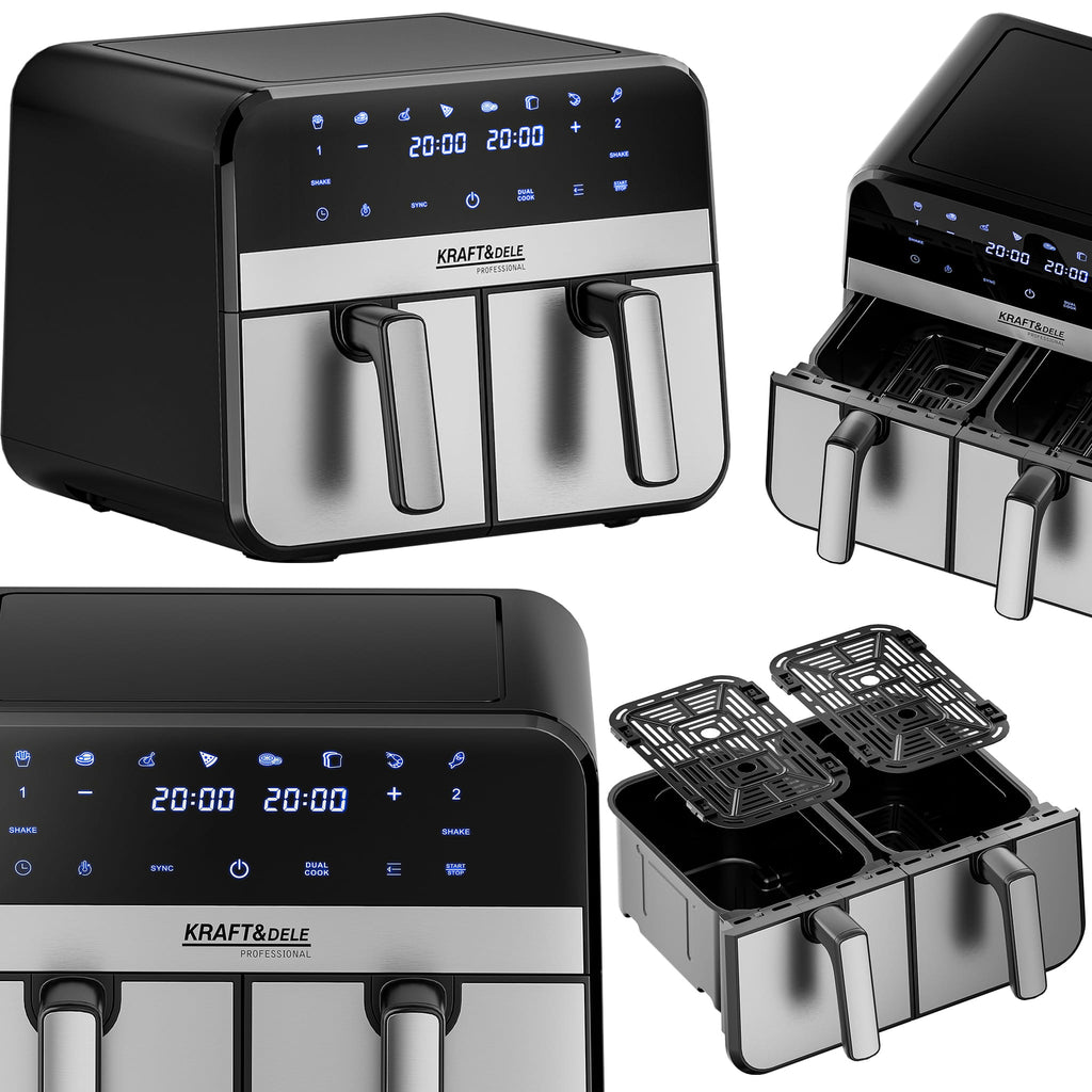 OIL-FREE AIR FRYER AIRFRYER 9L 2500W TWO CHAMBERS +LCD KD4180